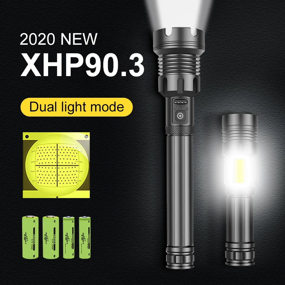 Новинка XHP90.3 мощный светодиодный фонарик Перезаряжаемый 18650 26650 тактический