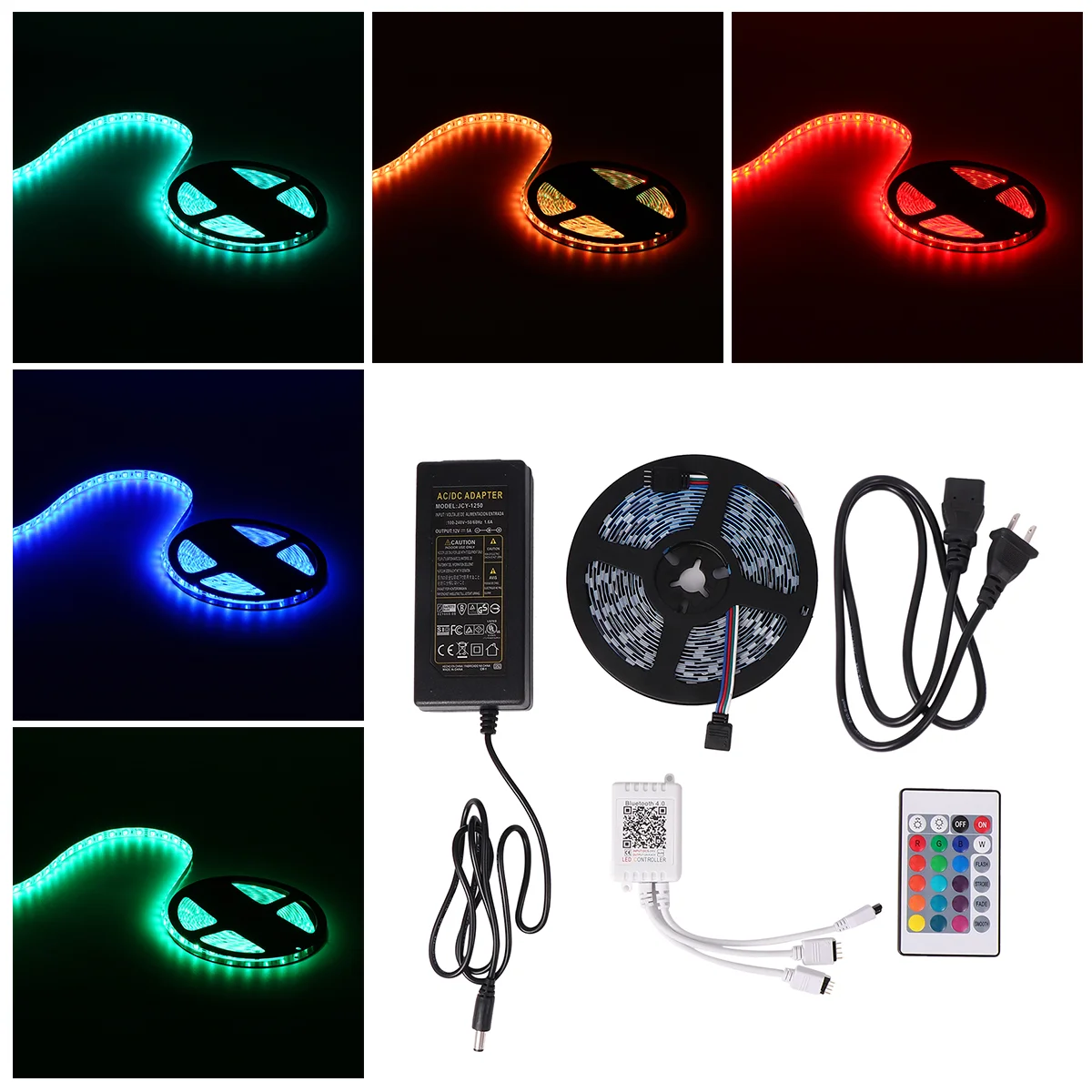 

1 Set of 5050RGB Epoxy LED Light Strip Scene Setting Light Strip Smart Control Set (300 Lights 5 Meter Set IP20 Not Waterproof)
