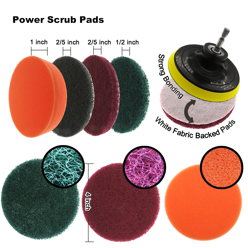 20 шт. насадки для дрели набор скрабов и губки щетка скруббера очистки плитки