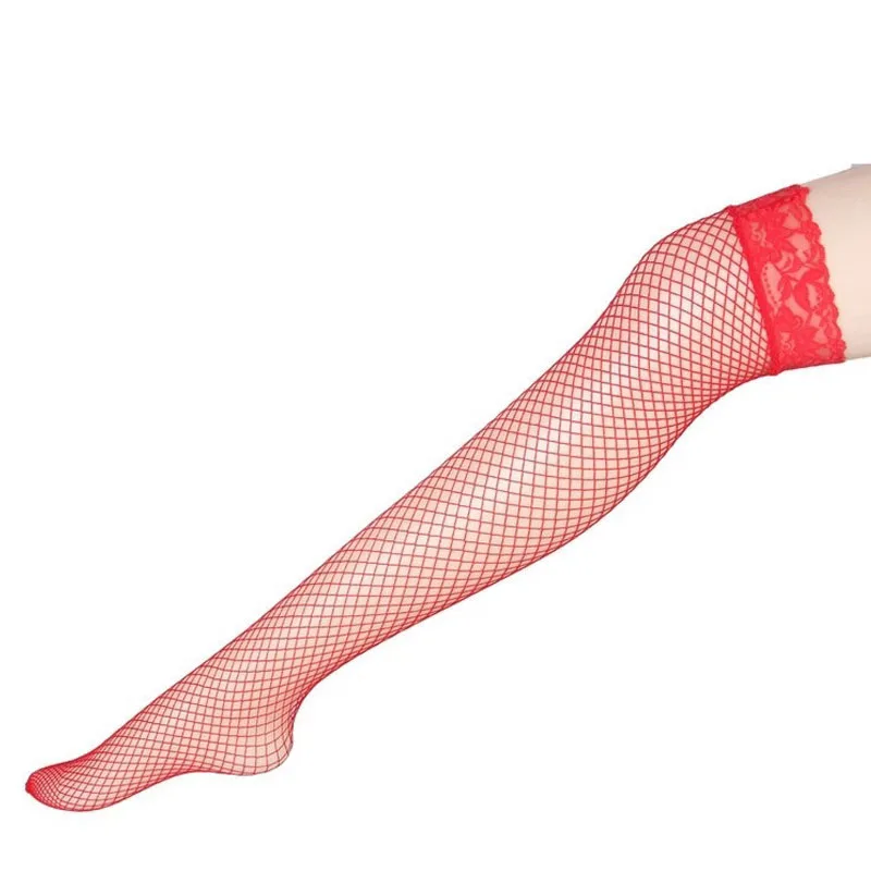 

5 Colors Sexy Women'Stocking Lace Top Stay Up Thigh High Stockings Hosiery Hollow Out Mesh Nets Fishnet Stockings Pantyhose