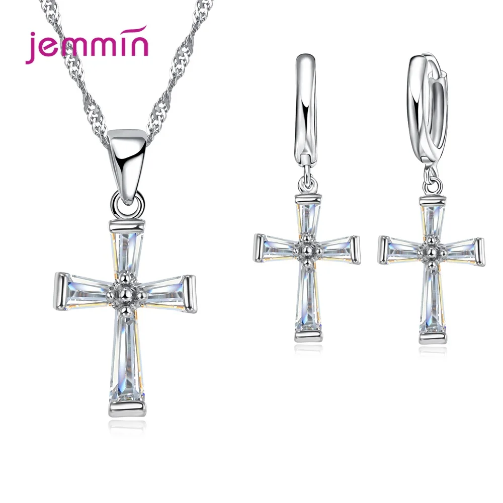 Простой CZ циркониевый камень Женские Ювелирные наборы для девочек из чистого