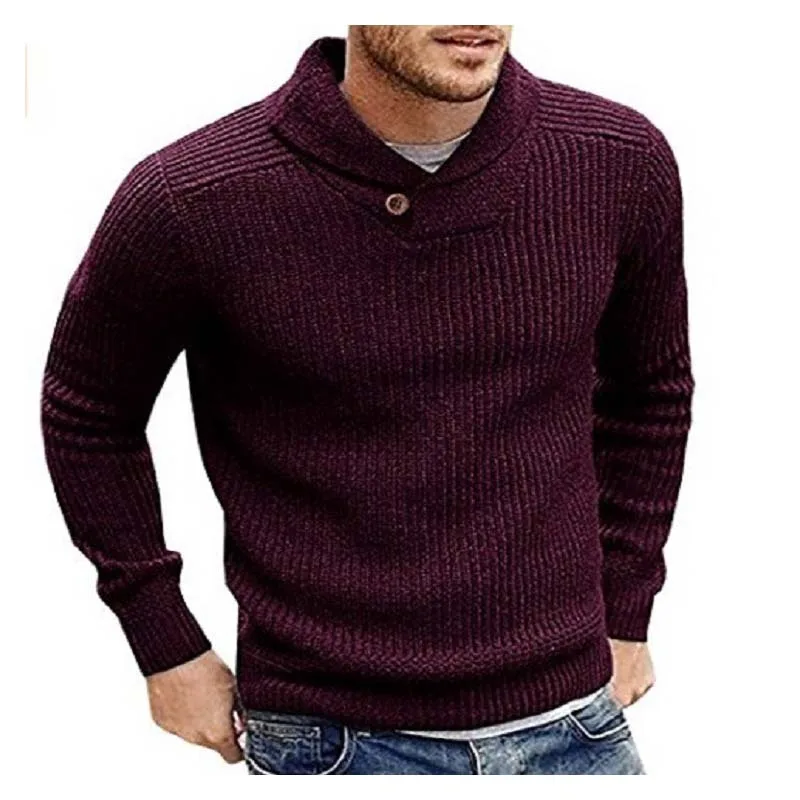 2019 осенний мужской свитер большого размера однотонный пуловер Повседневная