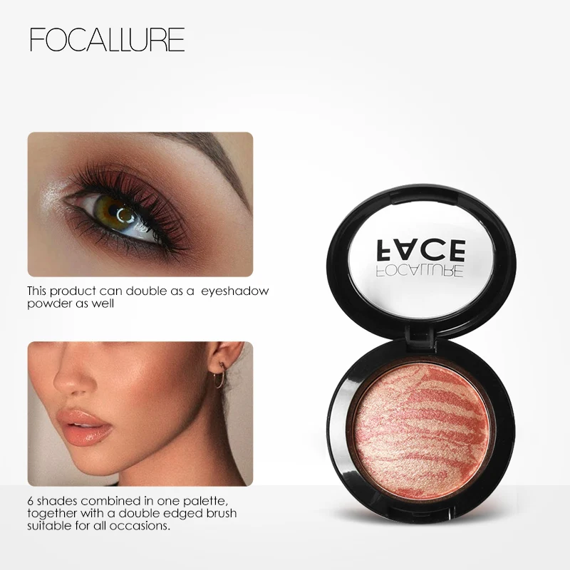 Румяна для макияжа FOCALLURE Высококачественная профессиональная щёка 6 цветов
