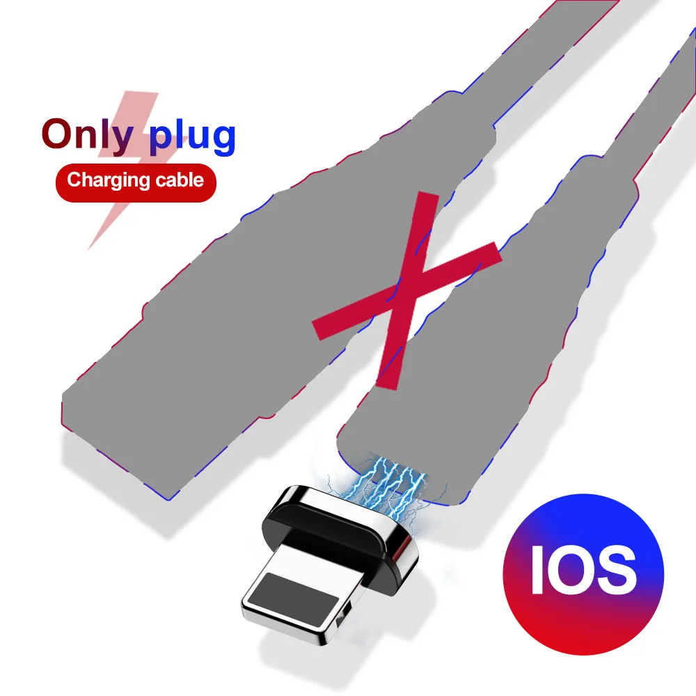 For iPhone no cable Магнитный кабель Marjay Micro usb type C для быстрой зарядки телефона Micro usb type-C магнитное зарядное устройство USB C для iphone huawei xiaomi кабель - Цвет: For iPhone no cable