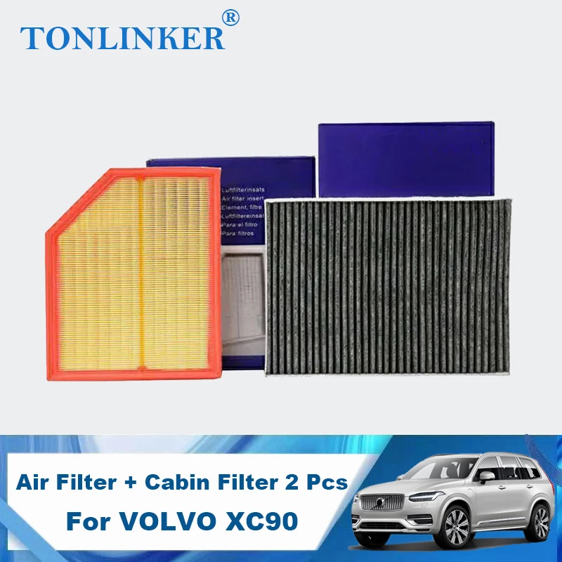 TONLINKER Car Air Filter Cabin Filter For VOLVO XC90 2th 2014 2015-2018 2019 2020 2021 2.0 D4 D5 T5 T6 T8 OEM 31407748 31370089