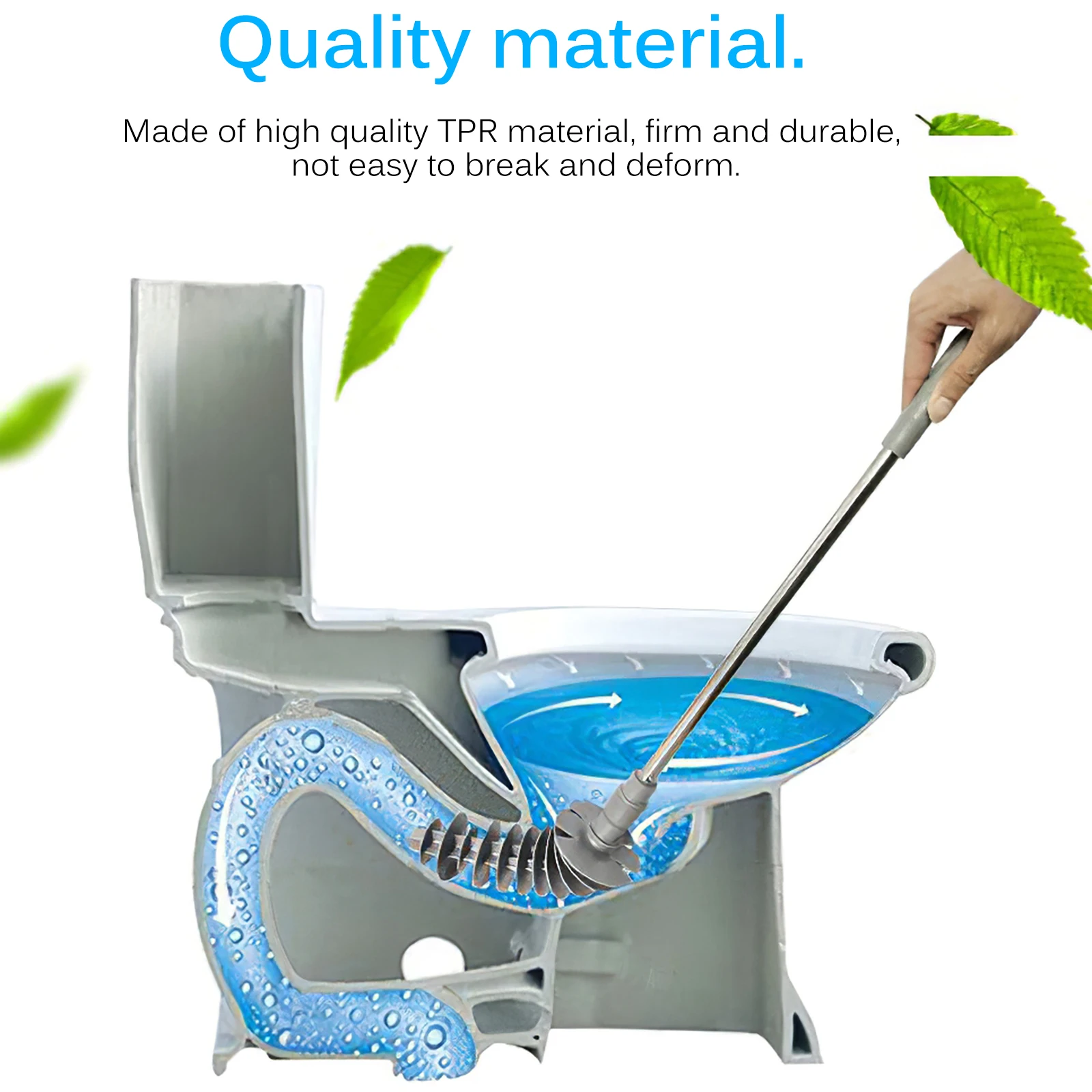 

Toilet Plunger High Pressure Sewer Pipe Clogging Piston Type Dredge Device,Long-Handled Toilet Flexible Brush Household Tools