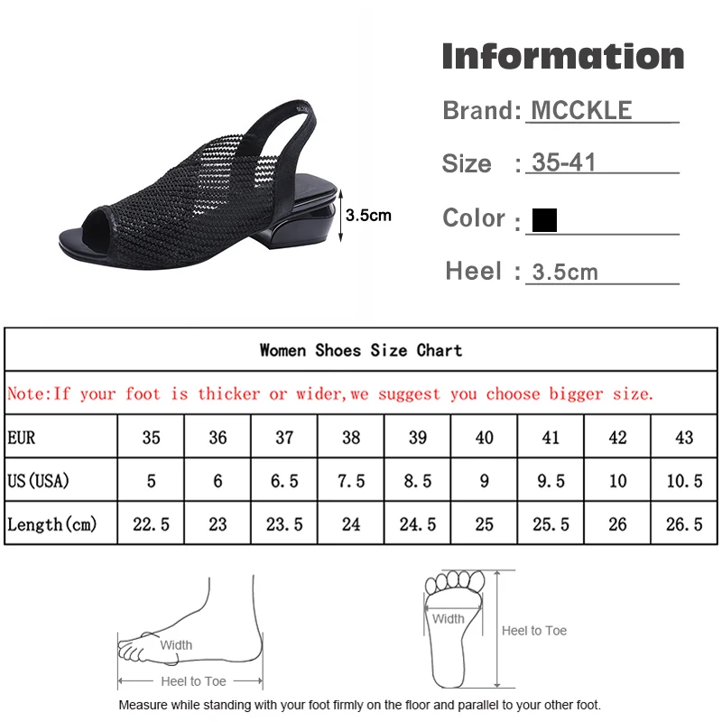 

Women Sandals Ladies Fashion Thick Heel Peep Toe Shoes Woman Mesh Breathable Sandal Ladies Plus Size Girls Summer Footwear 2020