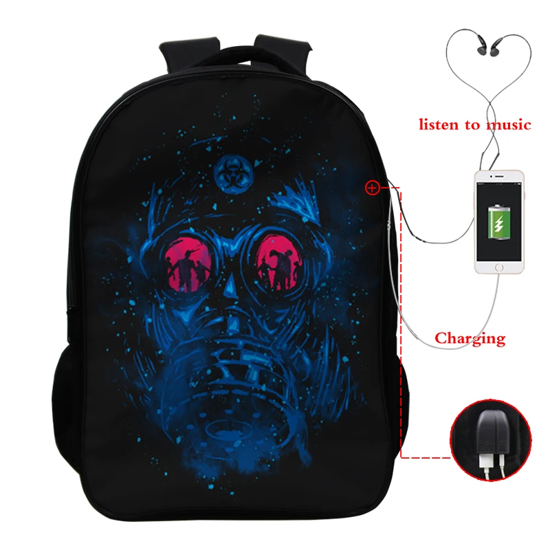 Backpack10 16 дюймов рюкзак Ходячие мертвецы Школьные сумки Дети пользовательский дизайн рюкзак обратно в школу комплект usb зарядка туристический рюкзак сумка - Цвет: Backpack10
