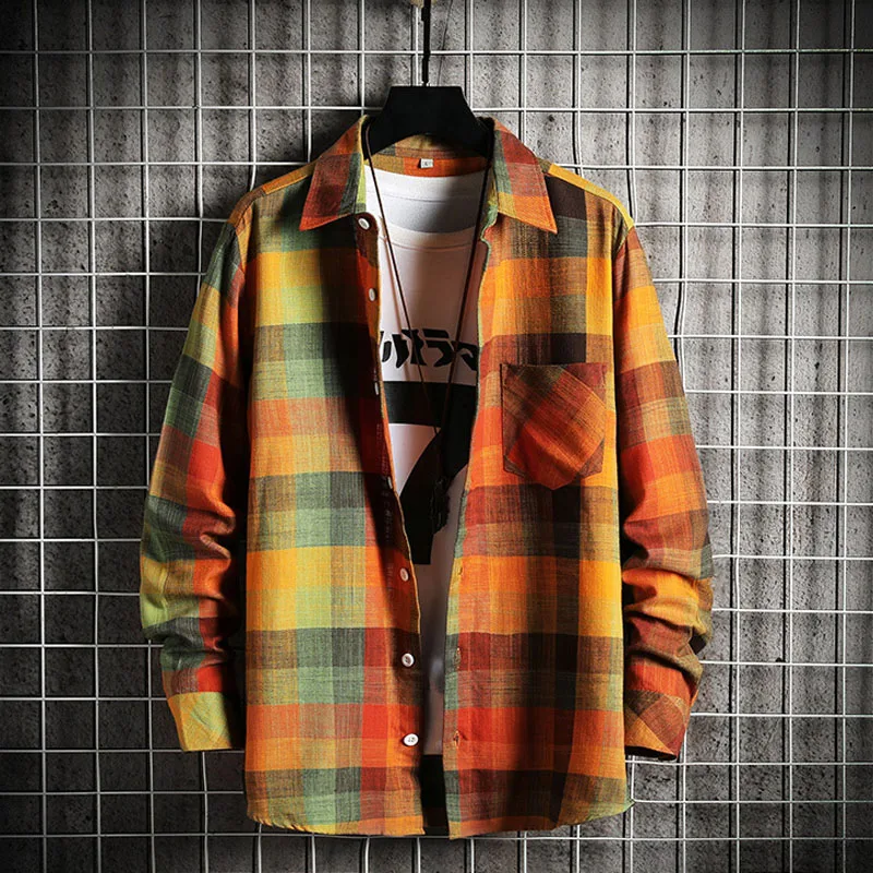 

2021 Lovers Summer Spring New Women Mens Plaid Shirt Flannel Lumberjack Scottish Wind Shirt Brushed Cotton Casual Thin Coat