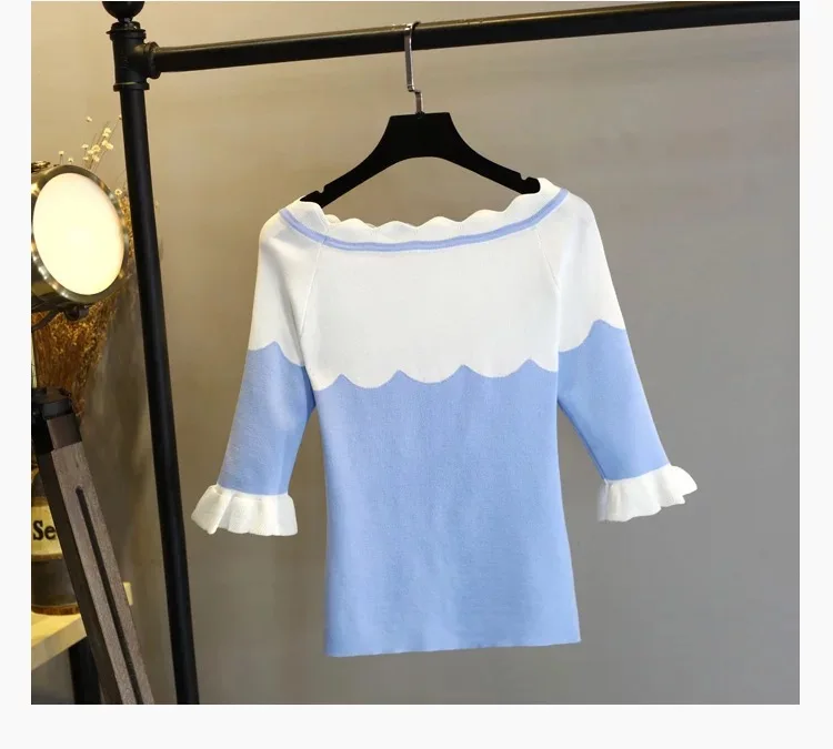 

Fashion Logo Printing T Shirts Women's Short sky blue Sleeve Fashion 100% cotton Female T-Shirts
