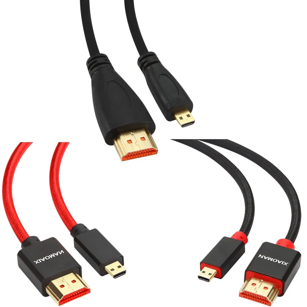 Micro HDMI к адаптер Поддержка 4K 3D с золотым покрытием разъемы для смартфоны планшеты