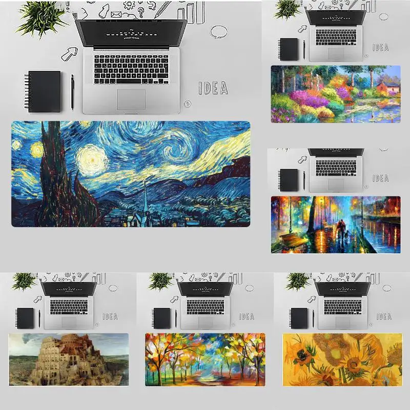 

painting art Rubber Mouse Durable Desktop Mousepad Desk Table Game Office Work gamer Large Mouse pad Mat Non-slip Laptop Cushion