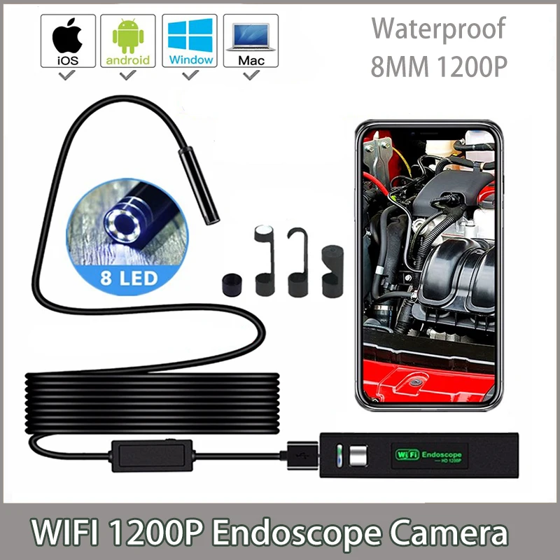 1200P беспроводной WIFI эндоскоп камера USB бороскоп для Iphone Android IOS Мини