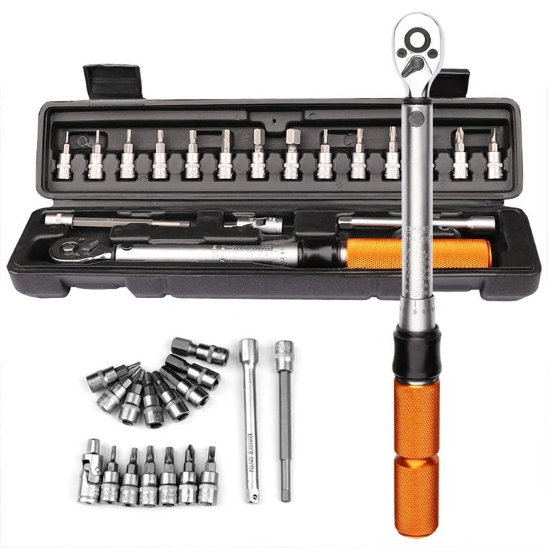 Drive Click Bicycle Torque Wrench Tools Maintenance Kit for Mountain Bikes Dual Direction Torque Wrench Set Repair Kit