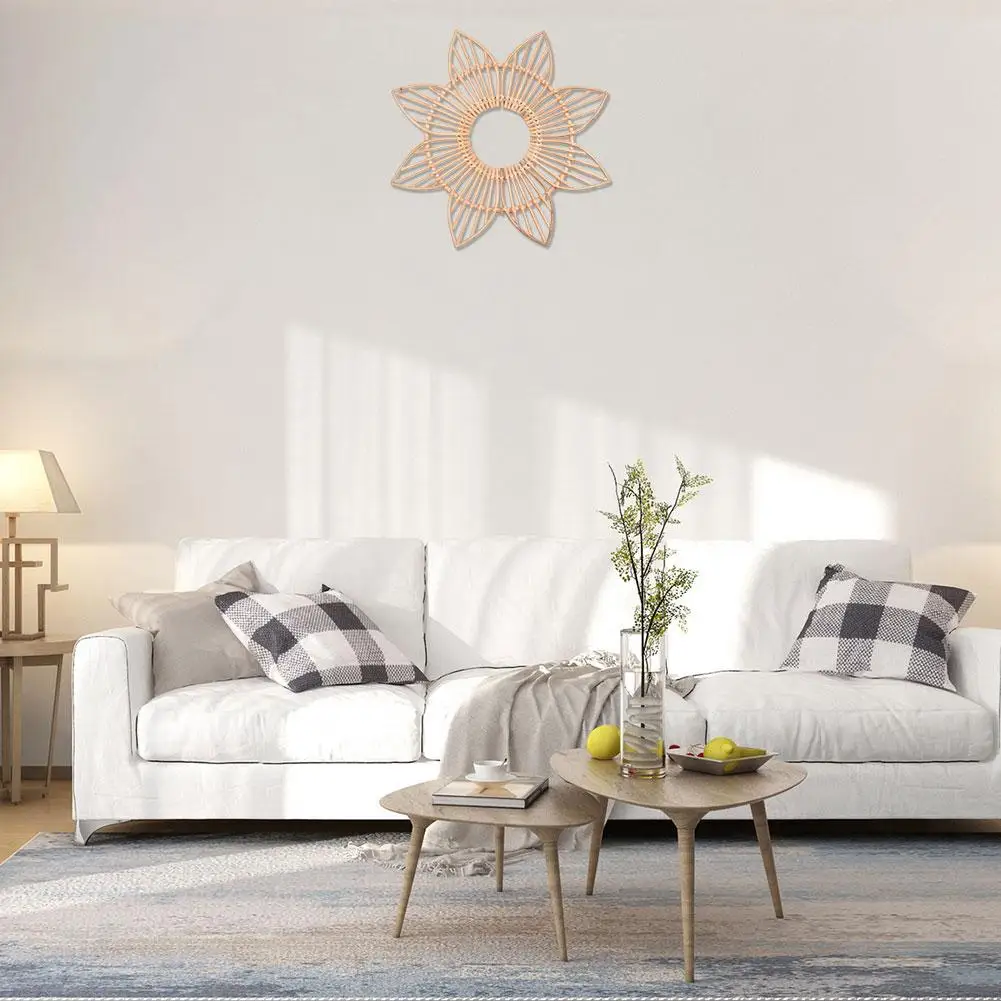 Ручной ротанга держатель зеркал Творческий Винтаж цветок натуральных