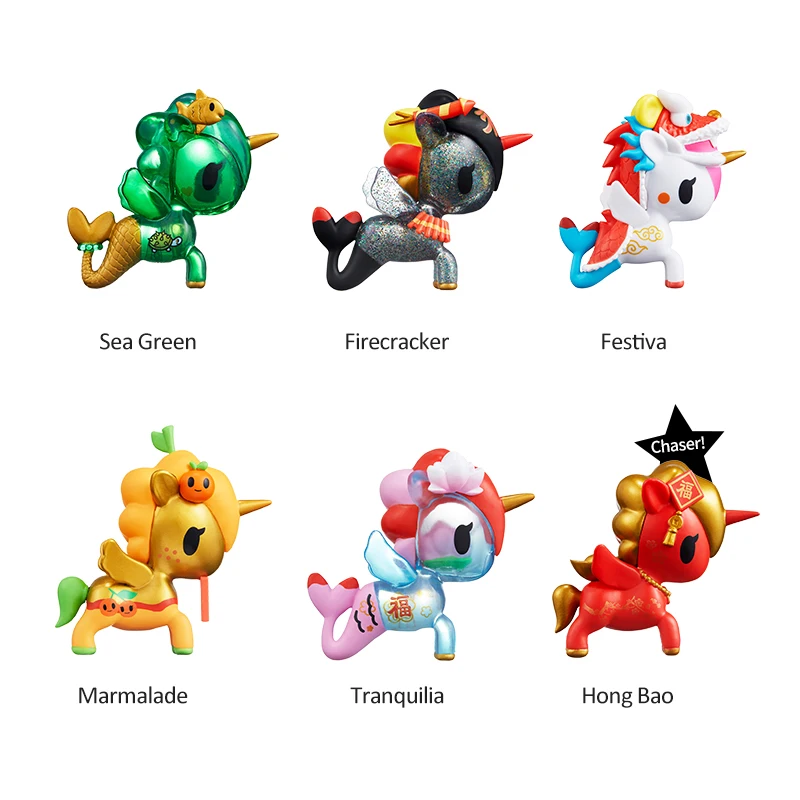 Глухая коробка подлинный Единорог китайский новый год Серия Аниме Кукла девочка