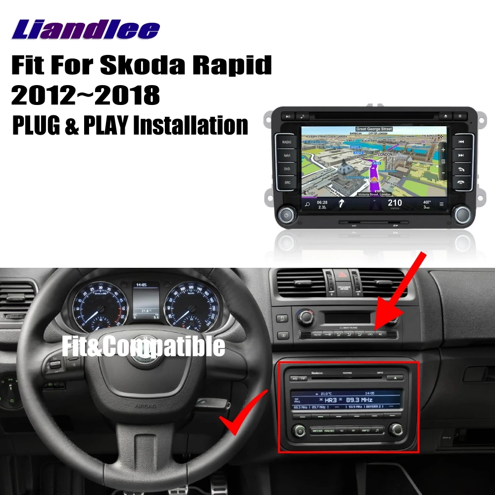 Liandlee для Skoda Roomster 2006 ~ 2012 2 Din Android автомобильное радио CD DVD плеер GPS навигация карты