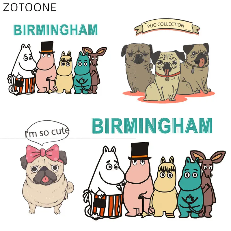 

ZOTOONE Patches for Clothing Iron on Hippo Animal Letter Stickers for Kids DIY Washable Handmade Patch Heat Transfers Applique D
