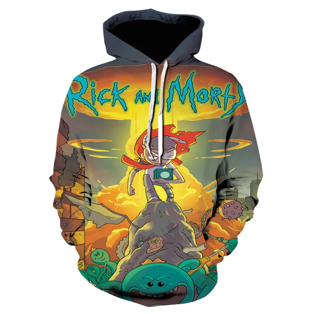 

Men's Spring and Autumn Fashion New Hoodie 3D Printing Cartoon Anime Rick Series Hoodie Fun Casual Sports Pullover s-5xl