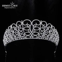 himstory top quality stunning full zircon wedding hairbands gifts for brides crystal tiaras crowns wedding hair accessories