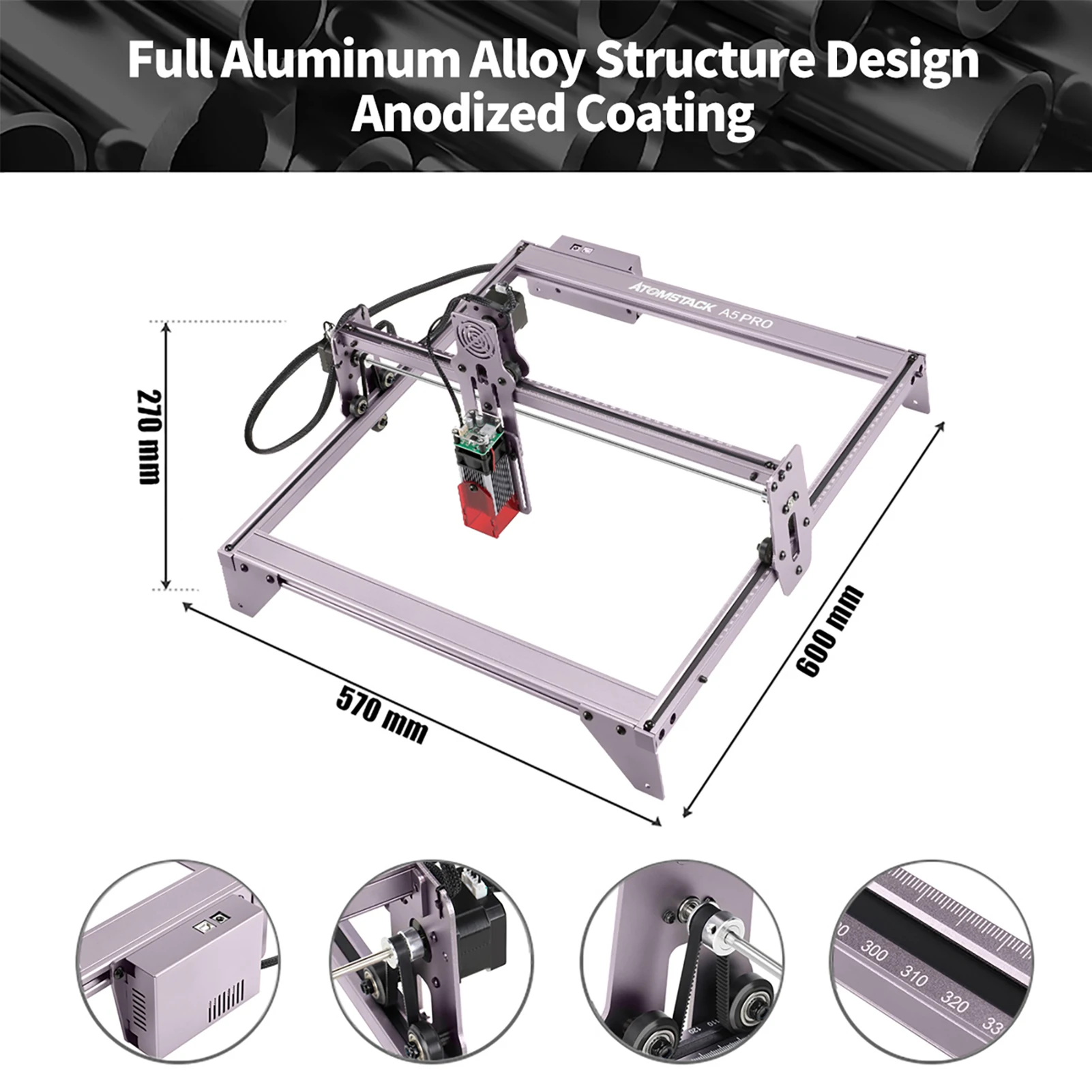 Лазерный гравер ATOMSTACK A5 Pro 40 Вт гравировальный станок с ЧПУ для резки 410x400 лазер