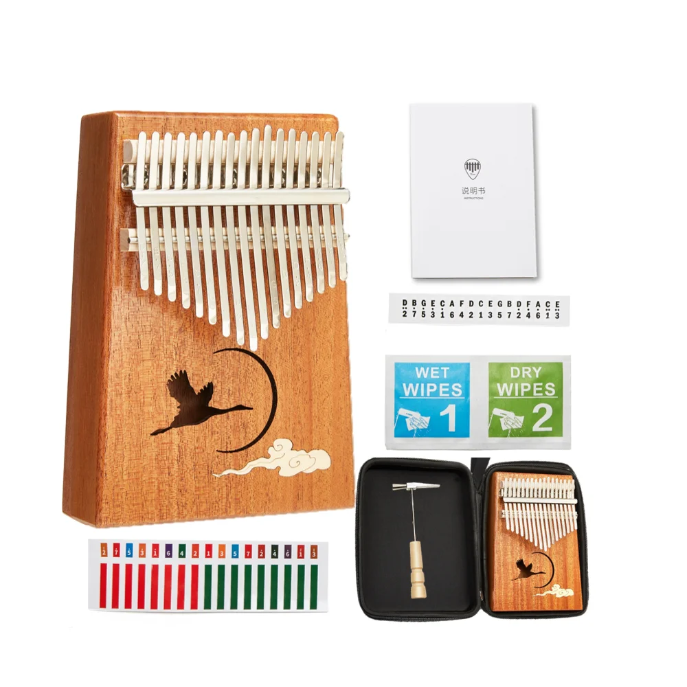 Классическое пальцевое пианино TOM 17 Key Kalimba ручной работы из красного дерева с