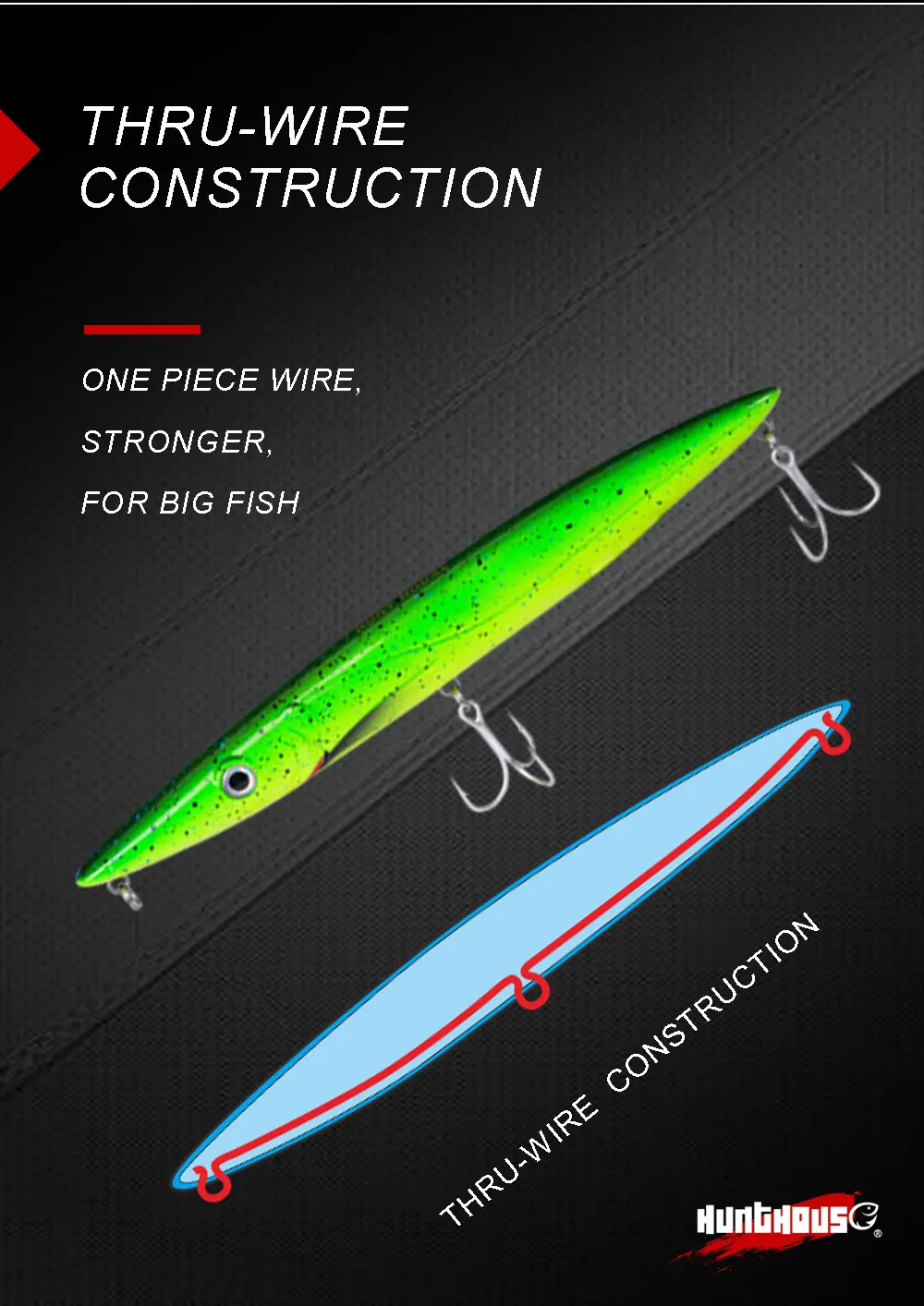 Hunthouse stickbaits peche en mer leurre walk dog pencil 195 мм 44 г don belone pencil stickbait fishing bluefish topwater приманки