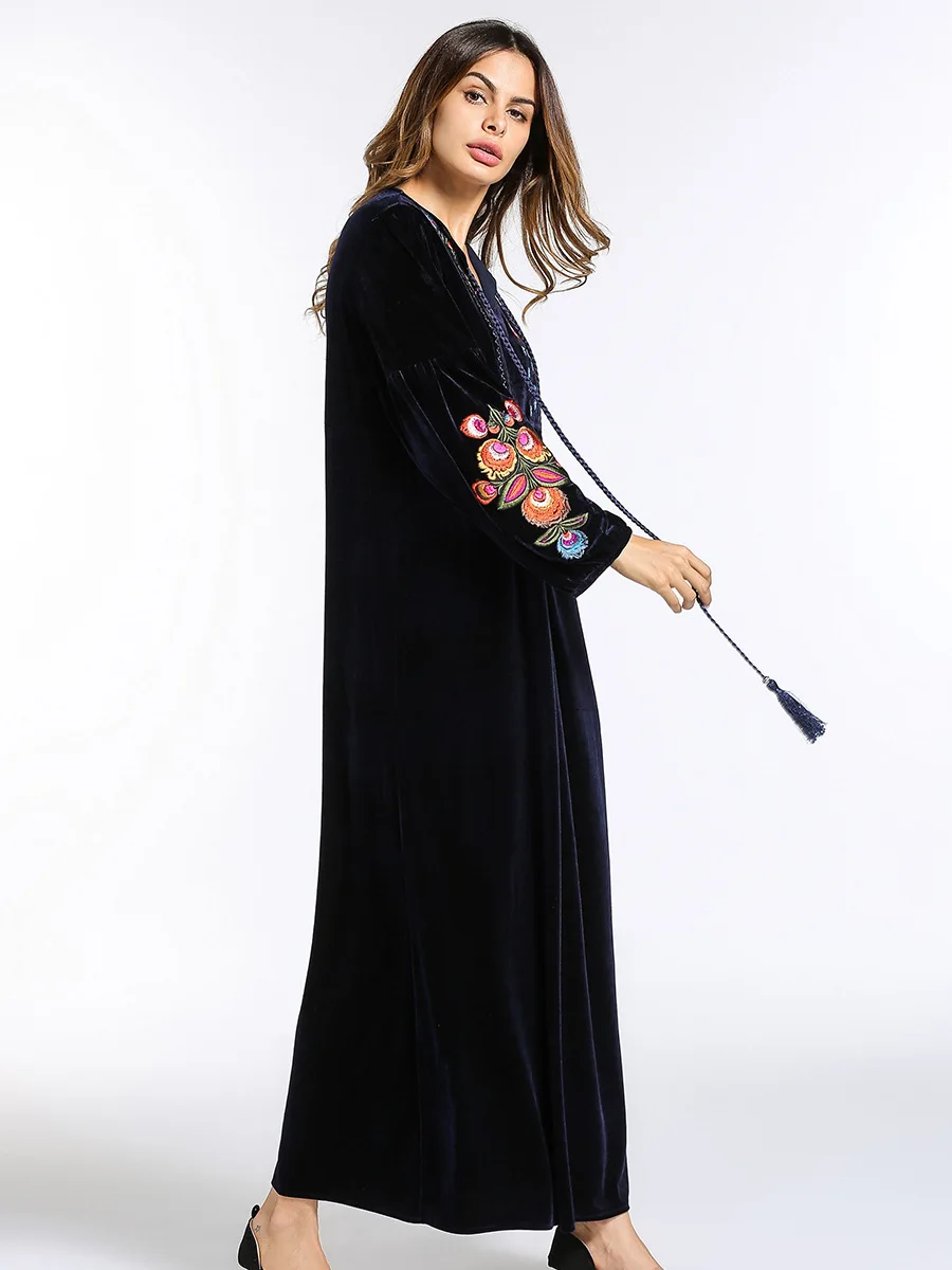 2019 Элегантная Модная мусульманская средневосточная Арабская Золотая Бархатная