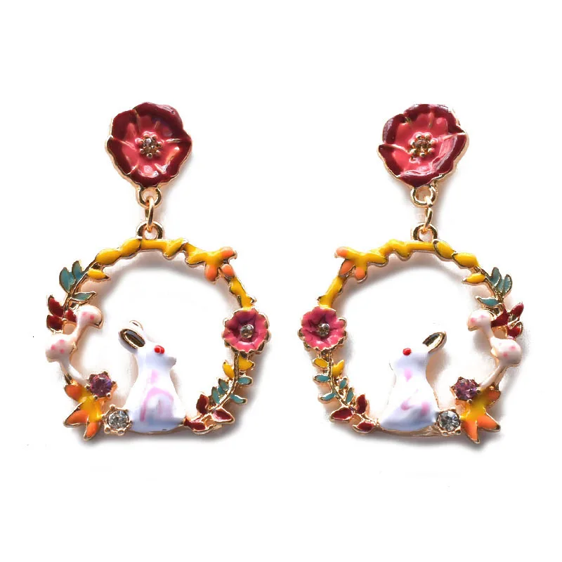 Милые серьги в виде кролика серебряная игла клипса для ушей Европейская мода