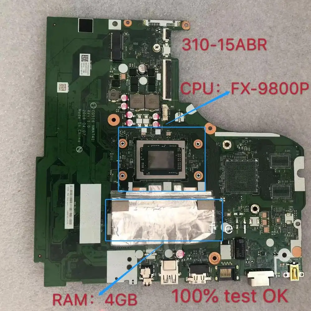 

Материнская плата для ноутбука Lenovo 310-15ABR, Стандартная оперативная память 4 Гб, FRU: 5B20L71646 100%, тест ОК