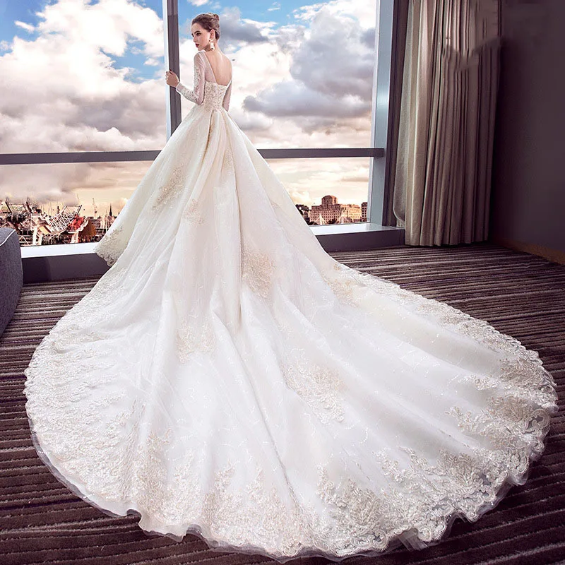 Русалка Бохо Свадебные платья 2020 Новое свадебное платье плечо длинный хвост