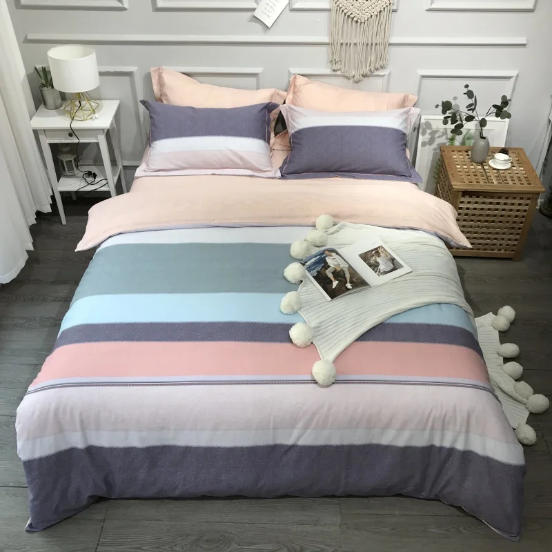 Новинка 2020 Комплект постельного белья из хлопчатобумажной ткани с шахматным