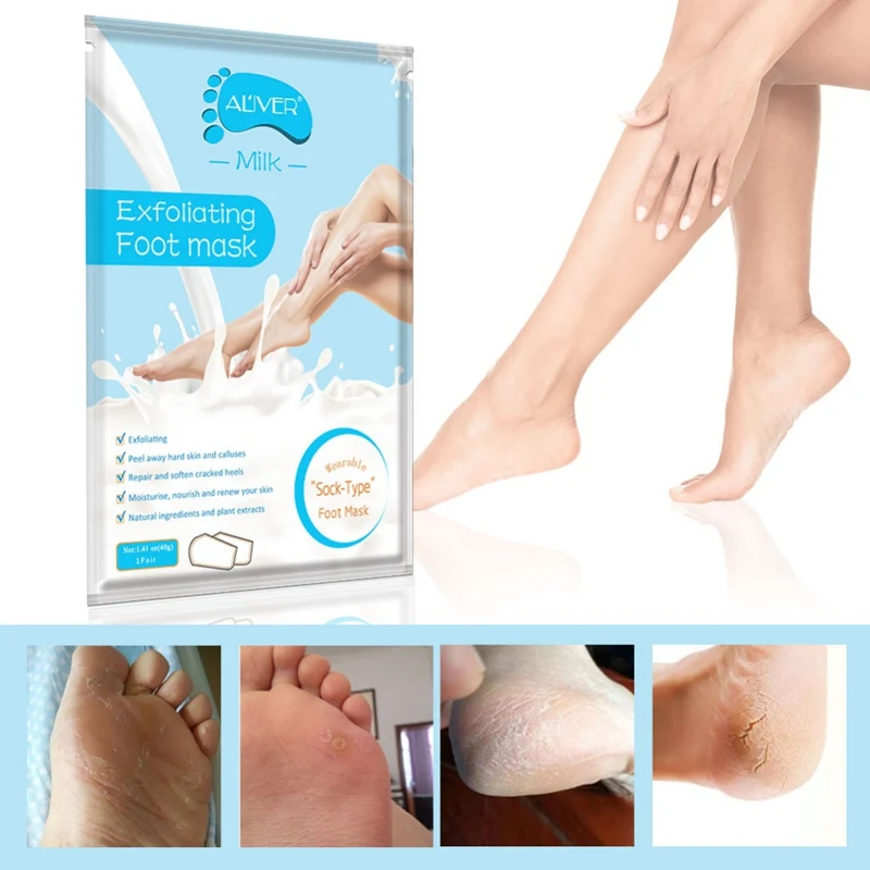 

ALIVER Milk Exfoliating Foot Mask Moisturizing Remove Calluses Soften Skin Nourishing Feet Mask