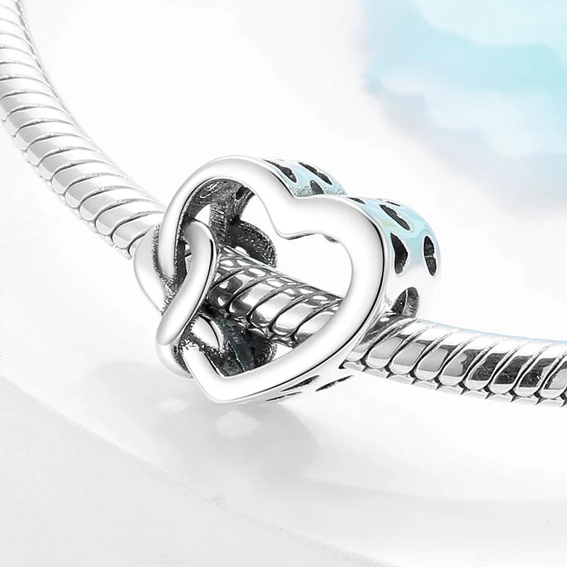 Hollow out 925 Sterling Silver Infinity symbol and love Heart Charms for Jewelry Making fit Original DIY Bracelet | Украшения и