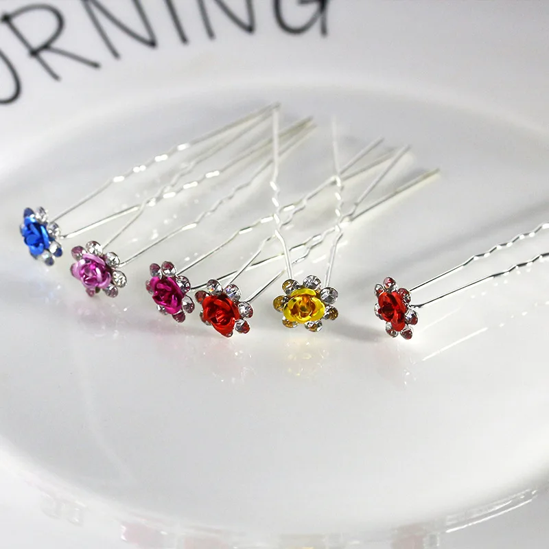 Классическая Цветочная палочка для волос с кристаллами и стразами женский