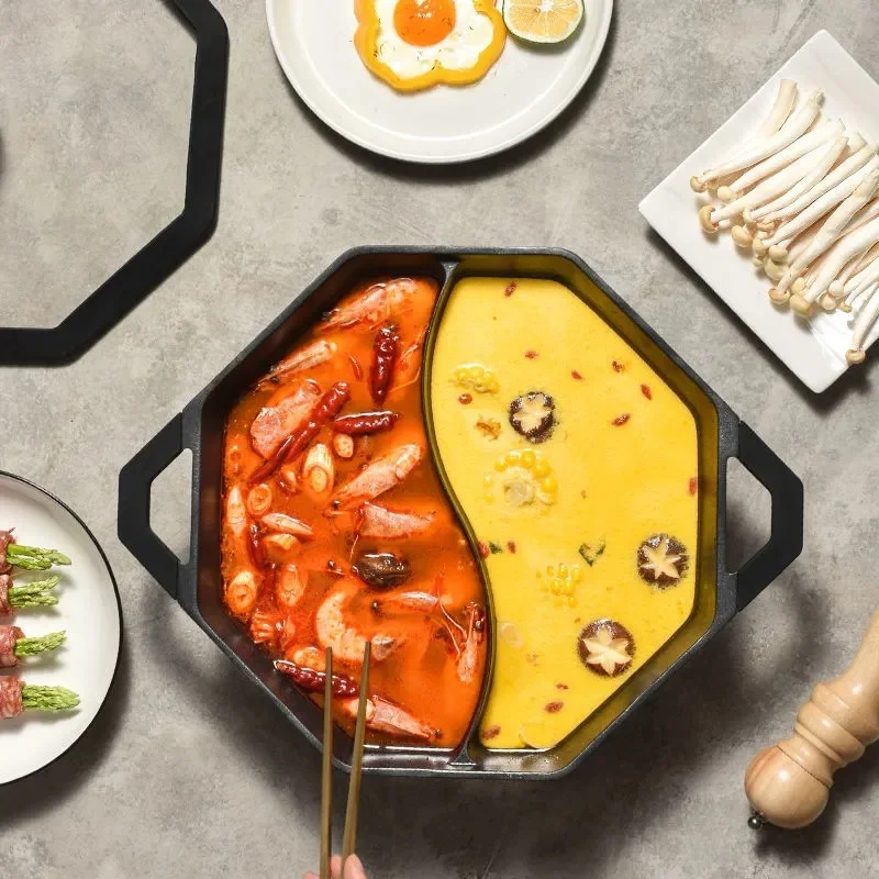 

Восьмиугольная кастрюля для горячего приготовления утки-мандарина, домашняя Горячая Женская специальная кастрюля для супа, прозрачная кас...