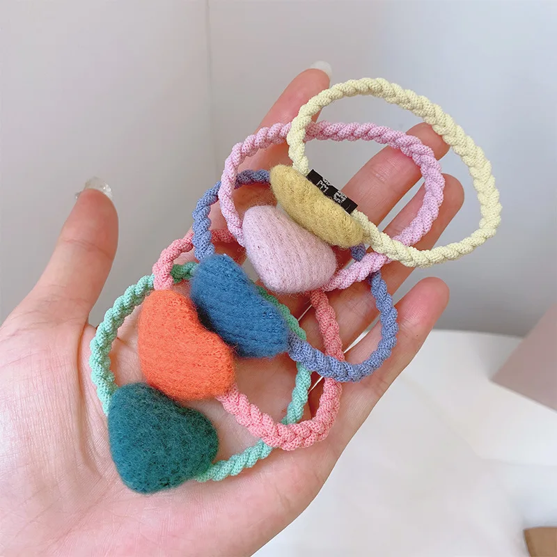 

Korea sweet love hair rope cute beautiful girl simple temperament hair rope tie hair rubber band hair accessories