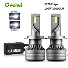 Светодиодные автолампы ovigel, лампа для головных фонарей H1, H4, H7, H8, H9, H11, 100, HB3, 9005, HB4, дальнего света, 2 шт., 9006 Вт, лм