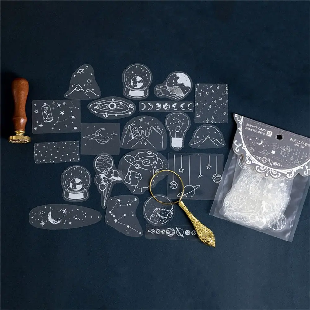 40 шт Необработанные серии белый прозрачный стикер s Скрапбукинг Дневник Журнал