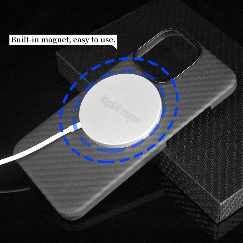 

Real 100% Carbon case for iphone 13 pro max case magsafe Wireless Charging Shockproof Full iphone 13Pro carbon fiber case 13mini