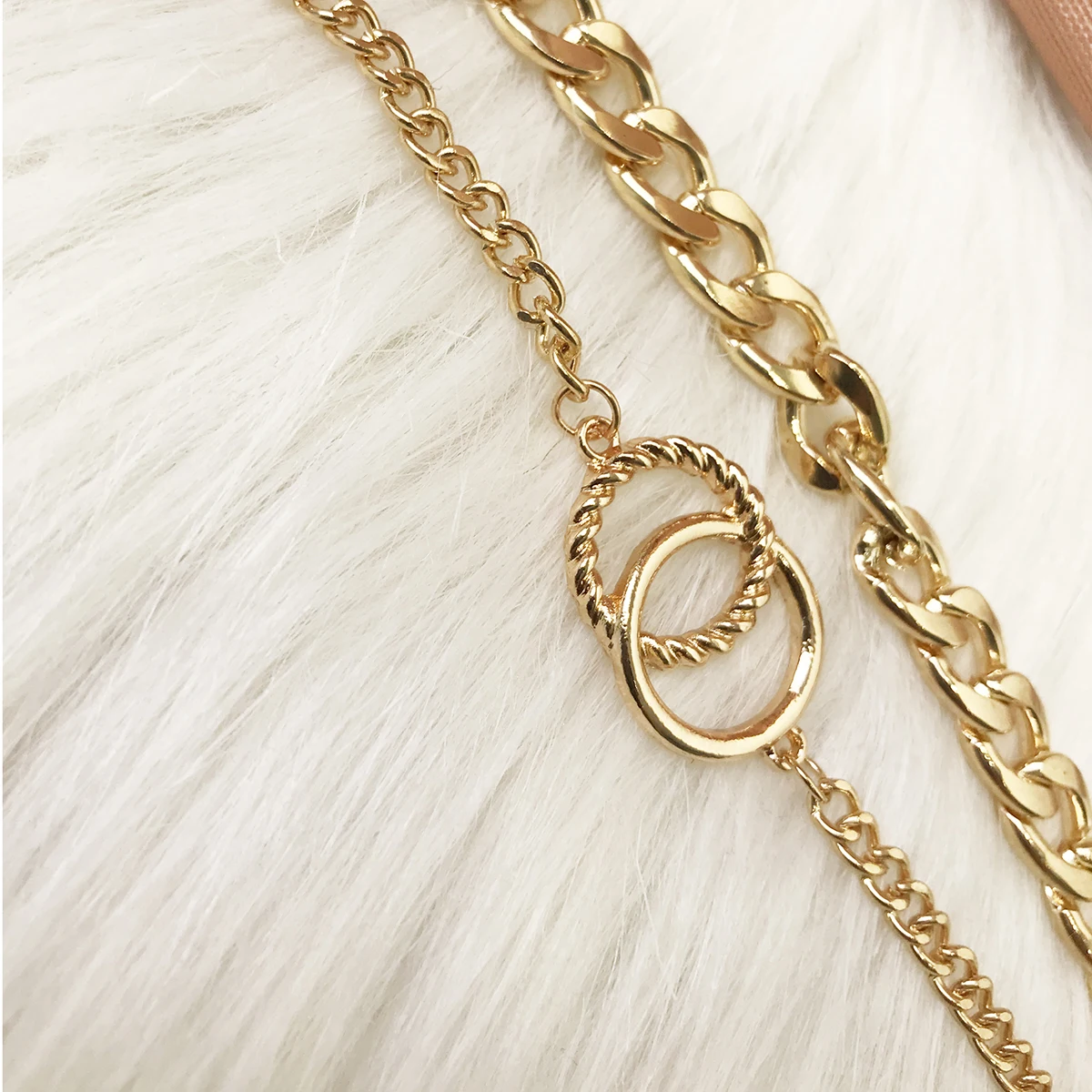 

HANGZHI New Simple Quality Trendy Hip Hop Punk Thick Chain Skull 3pc/set Metal Bracelet For Women Girls Party Jewelry Gifts