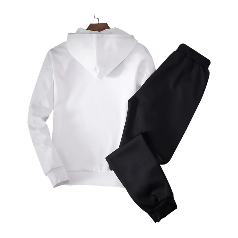 

2021 Spring and Autumn New Sports Suit Men's Outdoor Jogging 2 Piece Mens Casual Sweater+Trousers Male Plus Size 5XL Sportswear