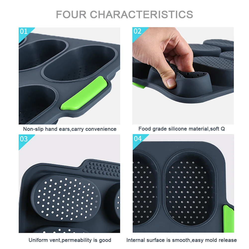 Мини-выпечка багет-лоток для выпечки хлеба силиконовая антипригарная форма