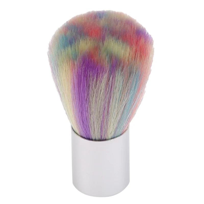 

1Pc Rainbow Colored Nail Art Brush Nail Cleaning Tools Remove Dust Small Clean Soft Brush Short Handle Nail Care Manicure Tools