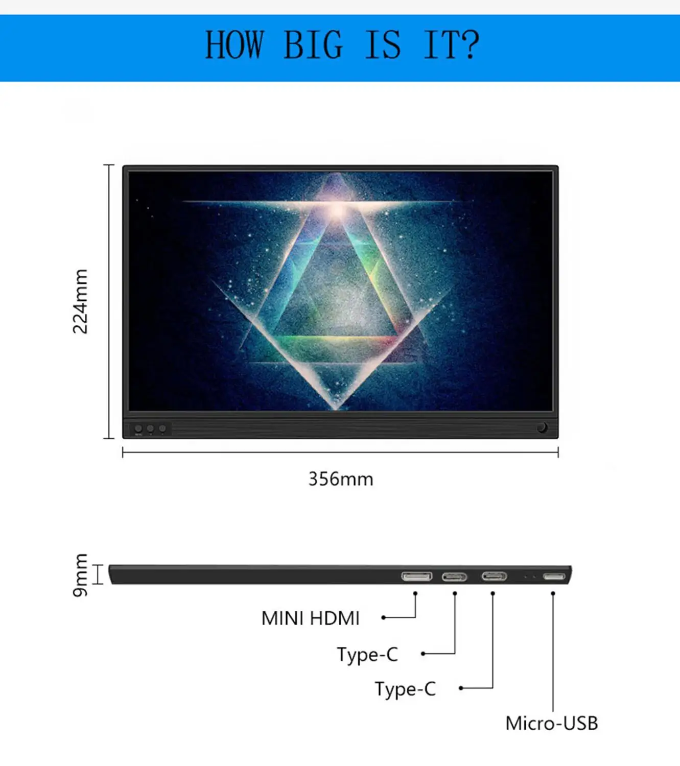 Портативный монитор 4K 15 6 дюйма сенсорный экран для ПК 1080P HD PS4 SWITCH XBOX Typc C /USB мини