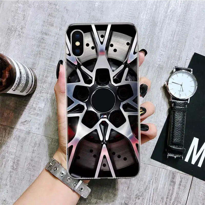 Sports Car Wheel Tire Speed Phone Case For iPhone 11 12 13 14 Pro XS XR X Max 7 8 6 6S Plus Mini + 5 SE Pattern Customized Coque