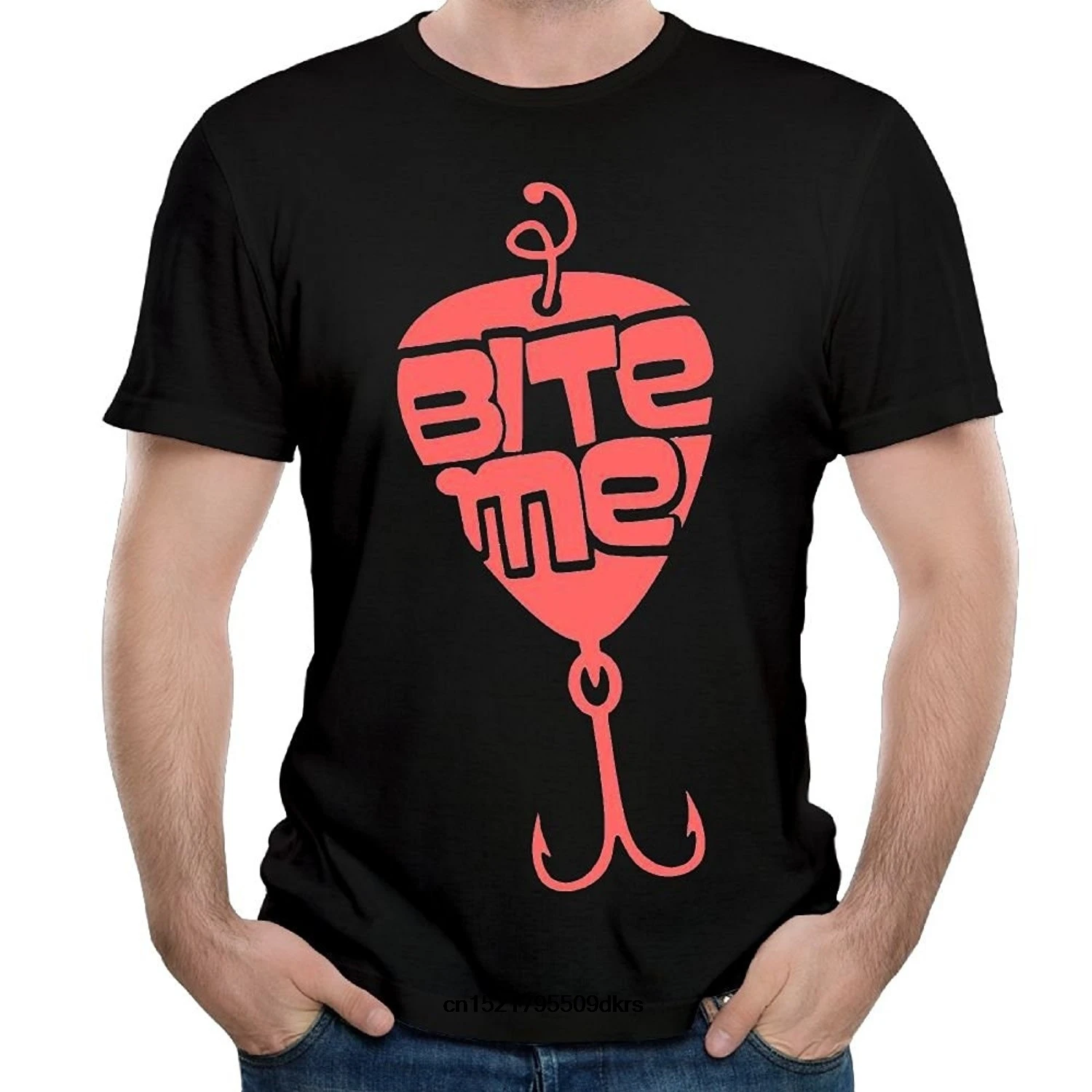 Мужская футболка Bite Me Fishing Active Crewneck рубашки для свиданий Молодежная Футболка wo
