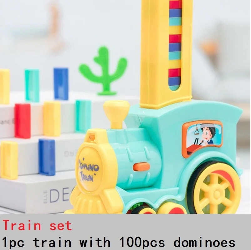 100pcs Domino Blocks Train Plastic Toys Color Kids Early Educational Dominoes Plane Games For Children Boy Girsl Christmas Gift | Игрушки и