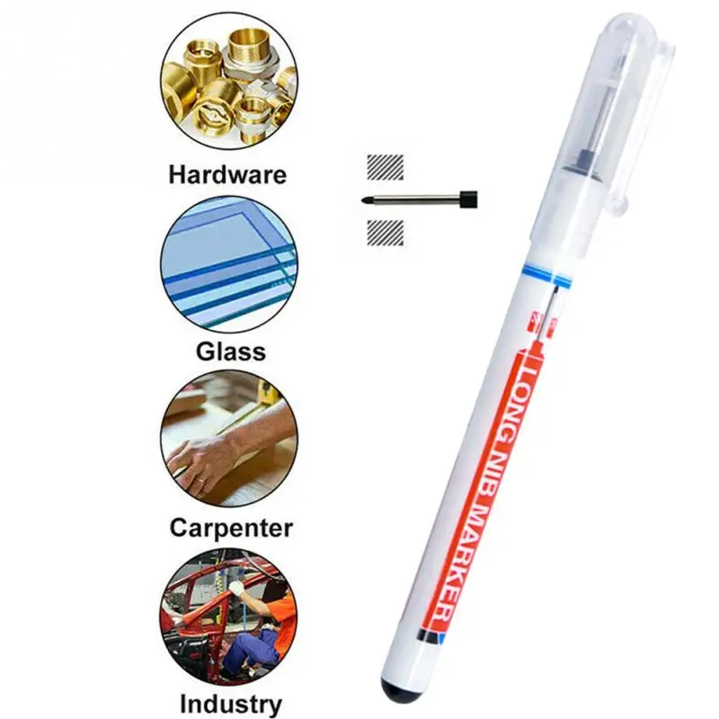 20mm Quick Drying Marker Pen Processing Deep Hole Metal Surface Water Resistant Smudge Proof Carpenter Long Nib | Канцтовары для