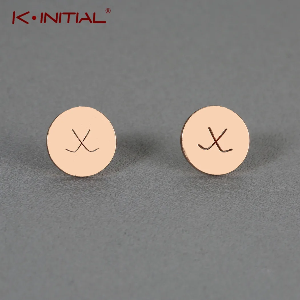 Серьги-гвоздики Kinitial из нержавеющей стали женские модные круглые